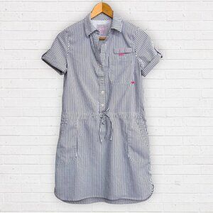 VINEYARD VINES Performance Blue Stripe Seersucker Vented Sport Athleisure Dress